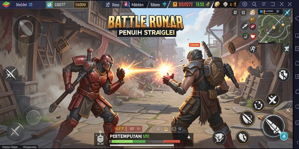 Tampilan gameplay seru dalam C0077 dengan pertarungan nyata di Battle Royale.