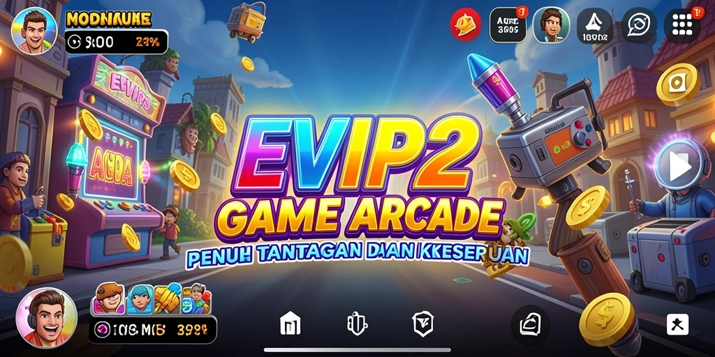 Screenshot gameplay menunjukkan aksi seru dalam EVIP2 di arena Arcade.