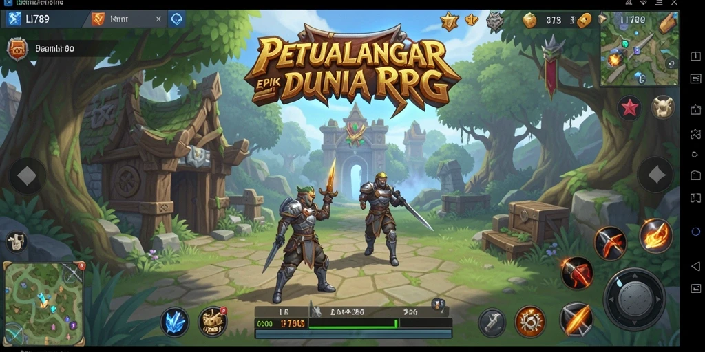 Screenshot utama LI789 menunjukkan karakter dalam pertarungan RPG yang mendebarkan.