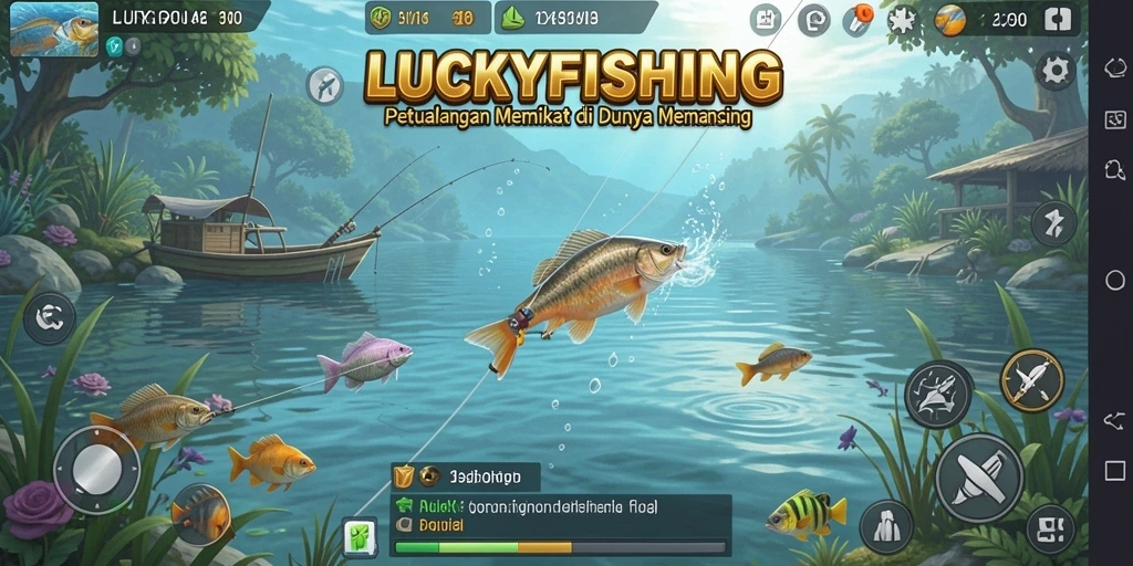 Tangkapan ikan yang memukau dalam suasana petualangan.