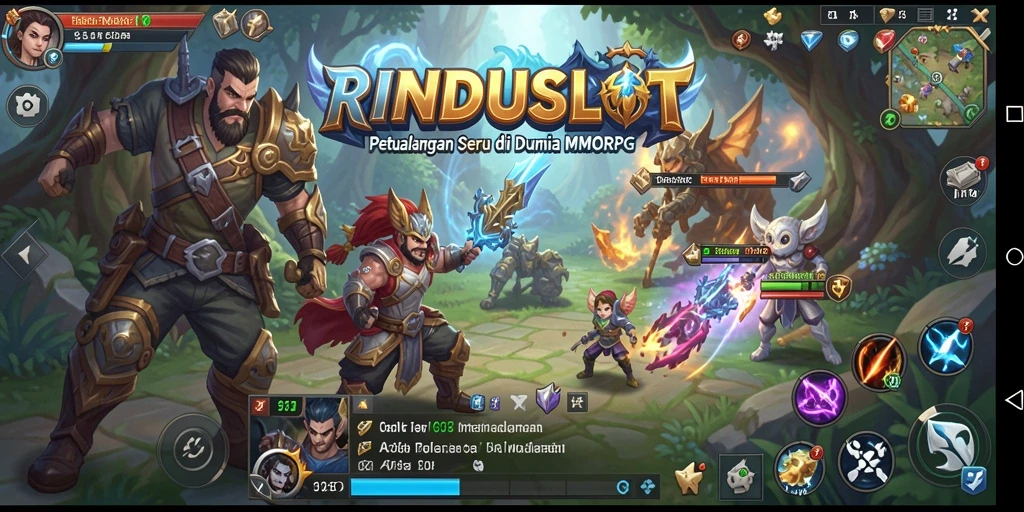 Tangkapan layar utama RINDUSLOT menampilkan aksi seru dalam pertempuran MMORPG.