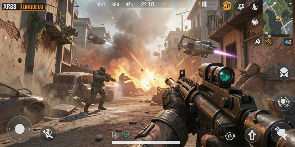 Tampilan gameplay XR88 yang intens dan mendebarkan.